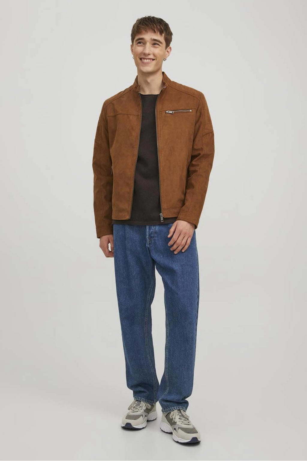 JACK & JONES ESSENTIALS imitatieleren jack - cognac