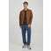 JACK & JONES ESSENTIALS suèdelook quilted bikerjack - cognac