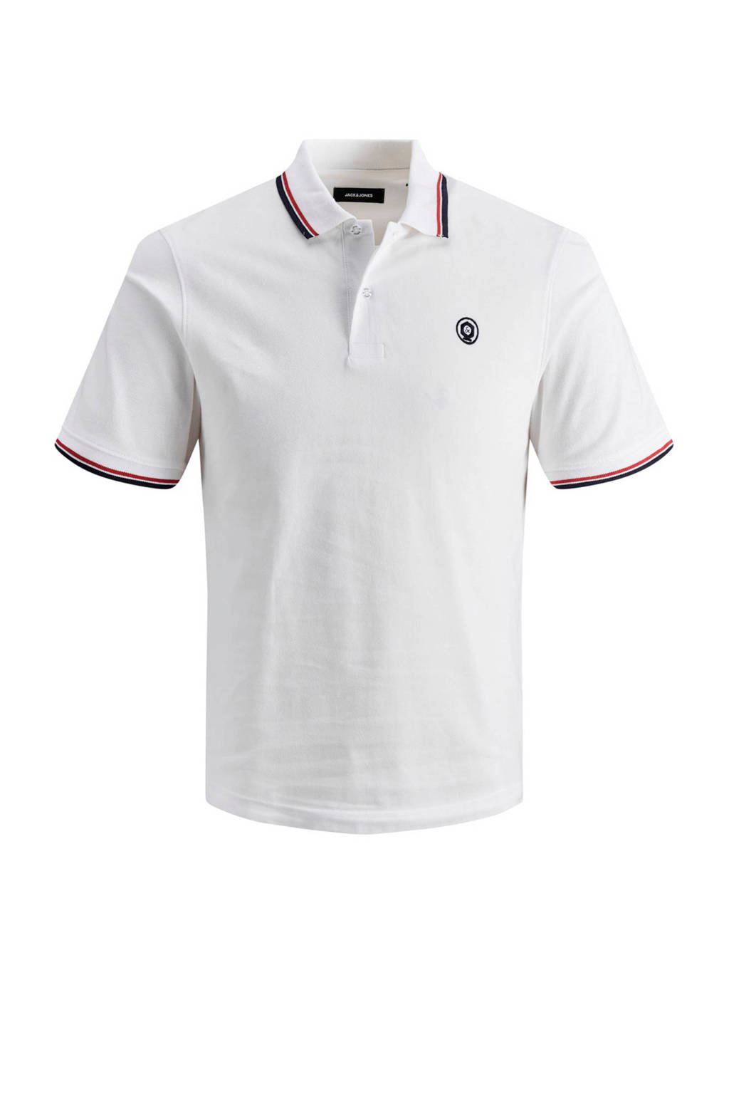 JACK & JONES ESSENTIALS slim fit polo met logo wit, Wit