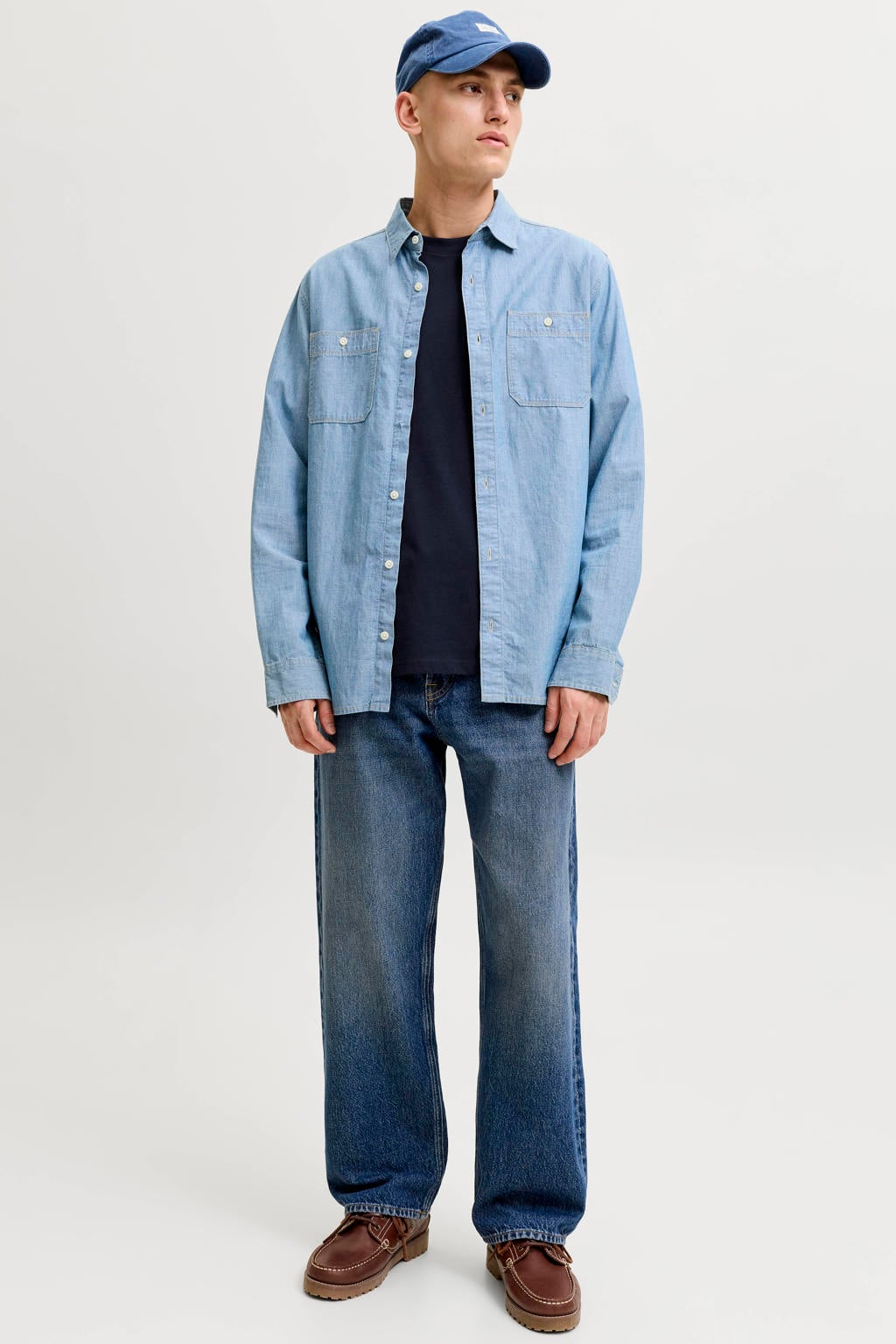 JACK & JONES ESSENTIALS regular T-shirt blauw