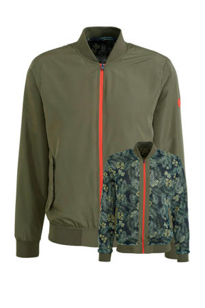 gebloemde tussenjas Palma Reversible groen