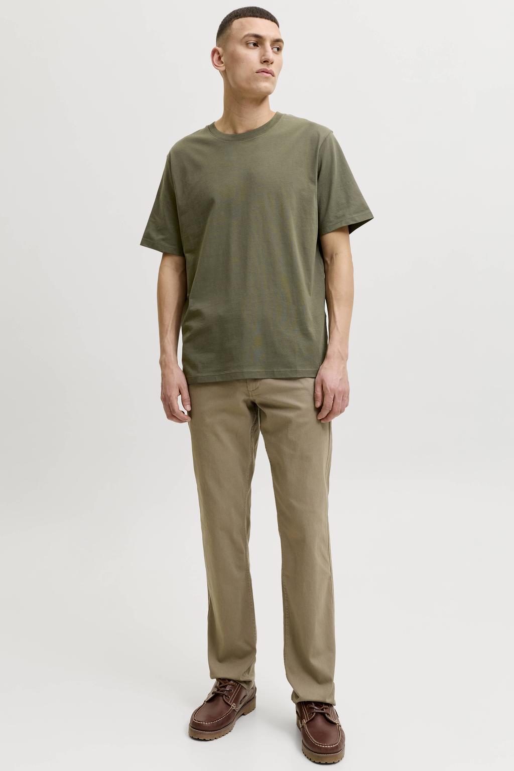 JACK & JONES ESSENTIALS regular T-shirt donkergroen