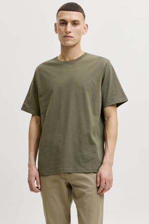 regular T-shirt donkergroen