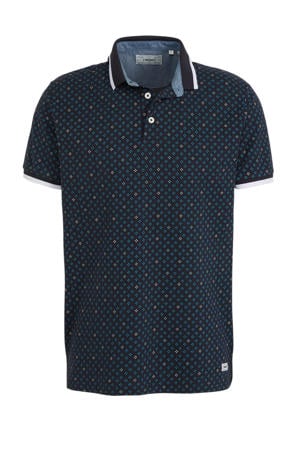 regular fit polo met all over print donkerblauw