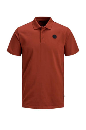 regular fit polo met logo bruin