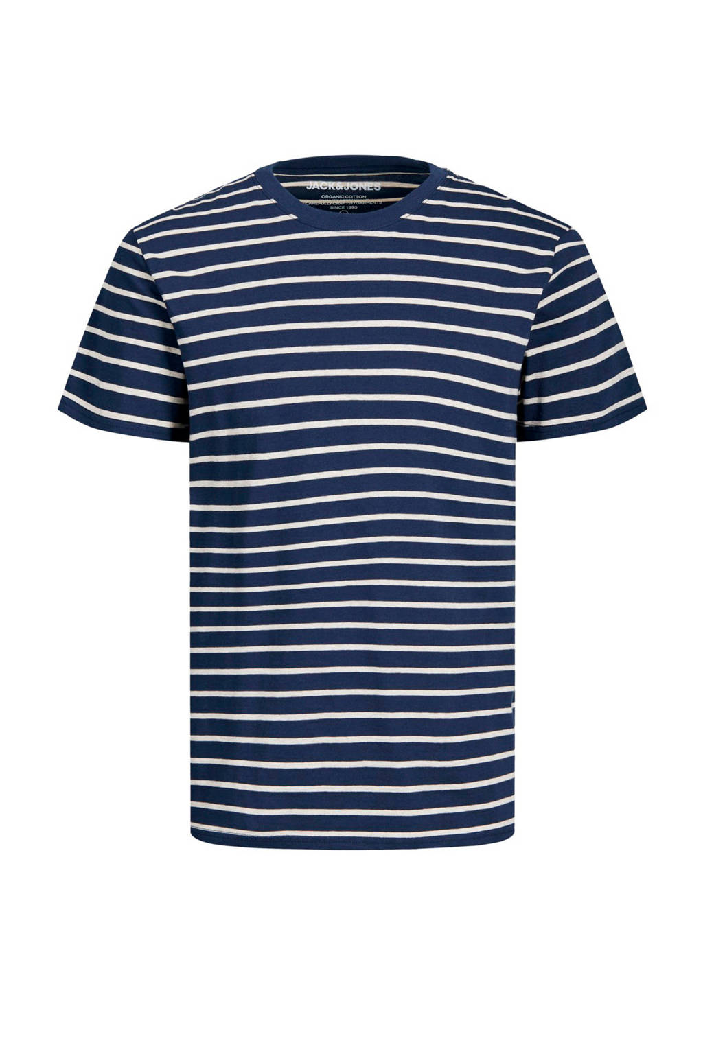 JACK & JONES ESSENTIALS gestreept T-shirt met biologisch katoen marine, Marine