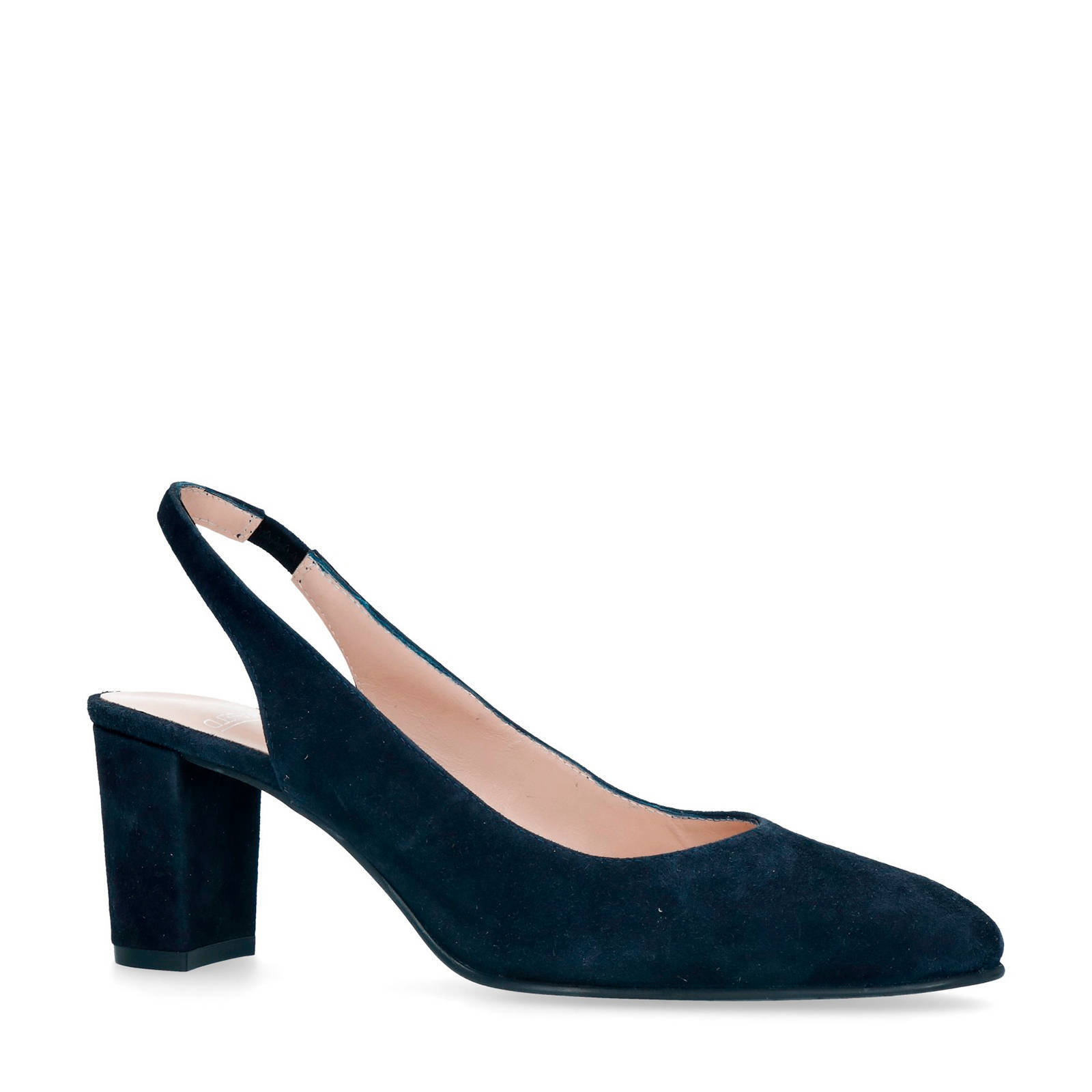 Manfield suède slingback pumps donkerblauw | wehkamp