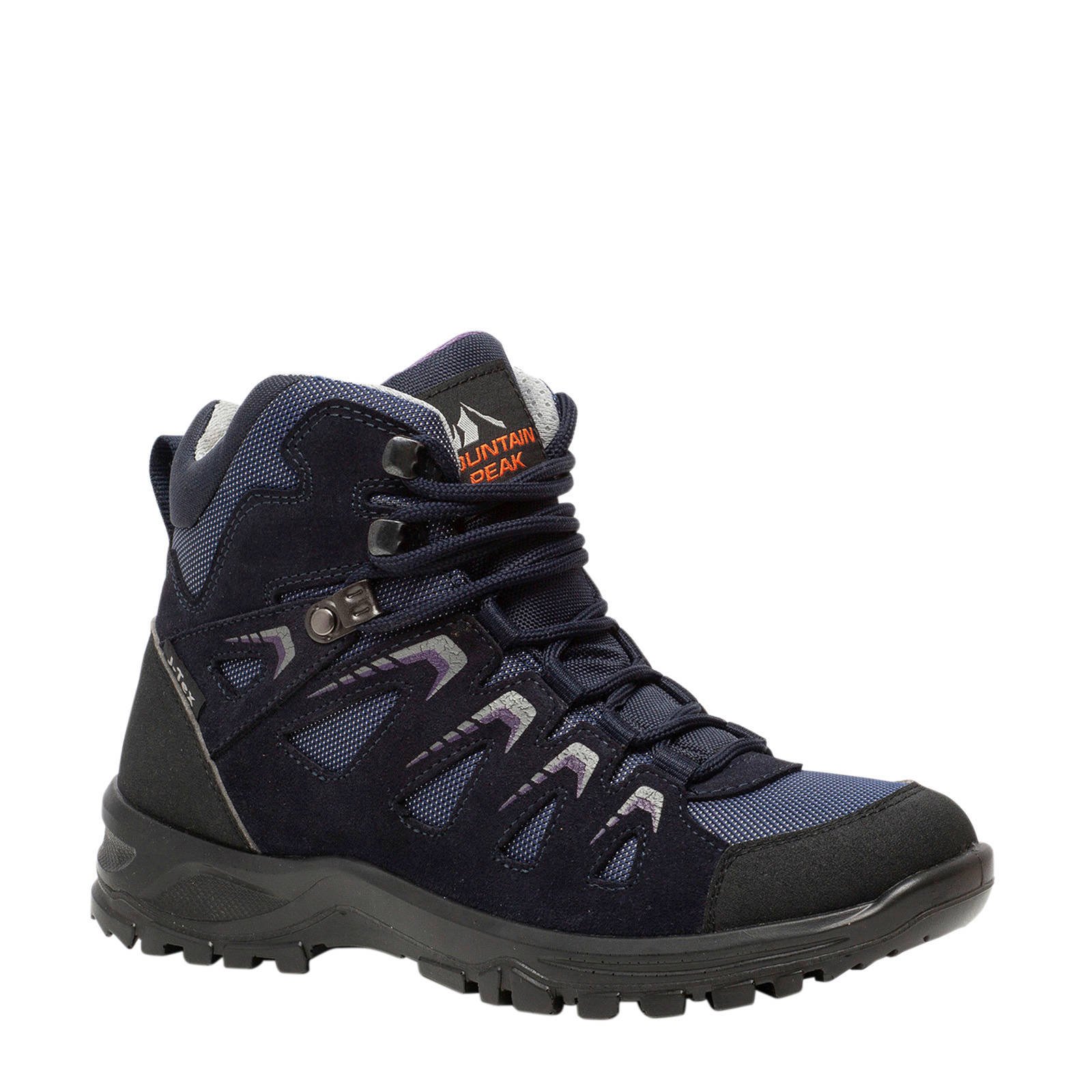 Scapino Mountain Peak leren wandelschoenen blauw wehkamp