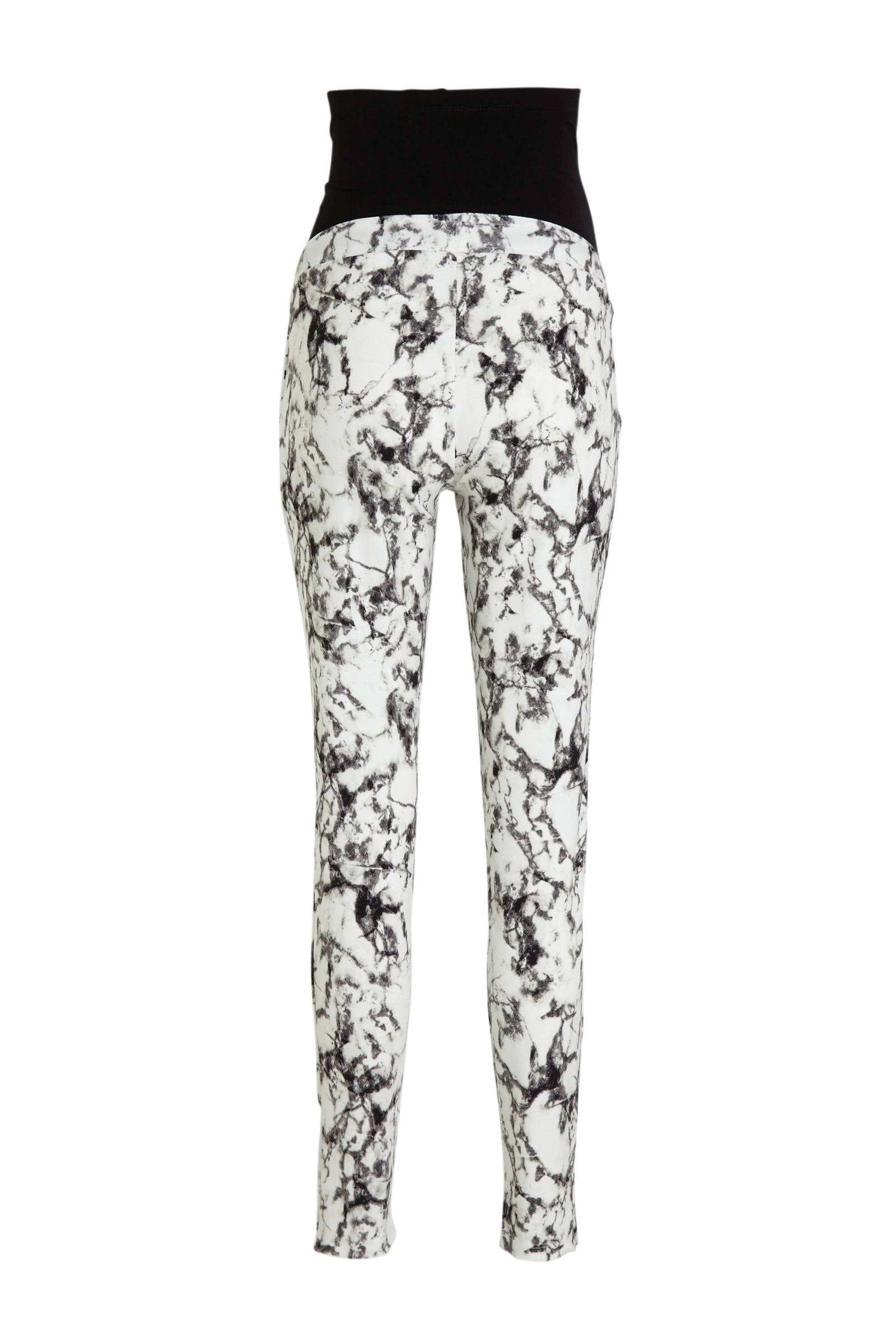 C\u0026A Positiemode skinny zwangerschapsbroek met all over print  ecru/zwart/grijs | wehkamp