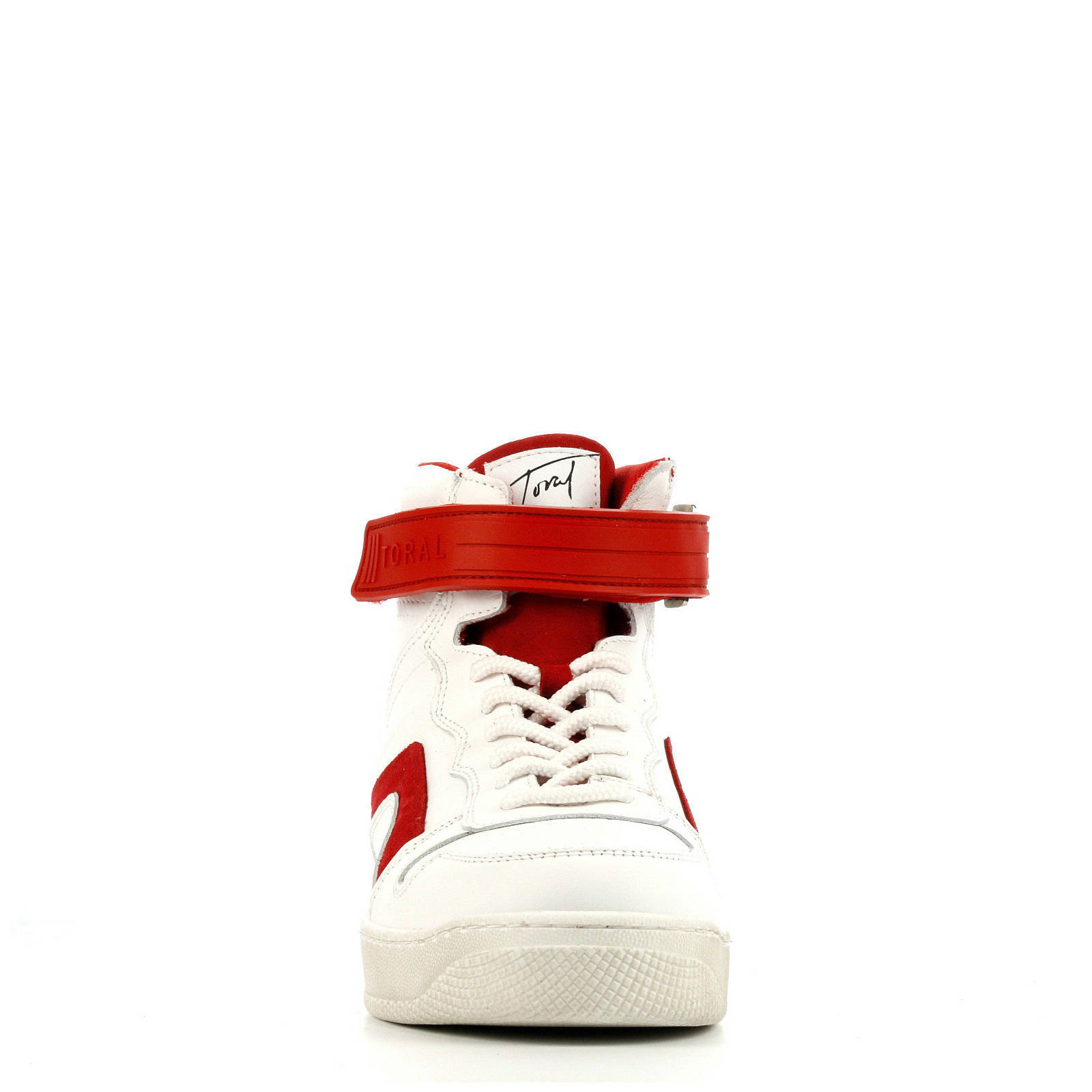 Toral 12407 hoge leren sneakers wit/rood | wehkamp