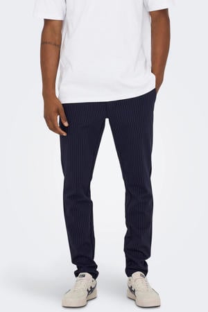 tapered fit broek met krijtstreep ONSMARK donkerblauw