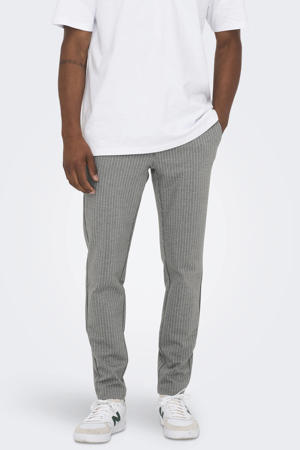 tapered fit broek met krijtstreep ONSMARK light grey melange