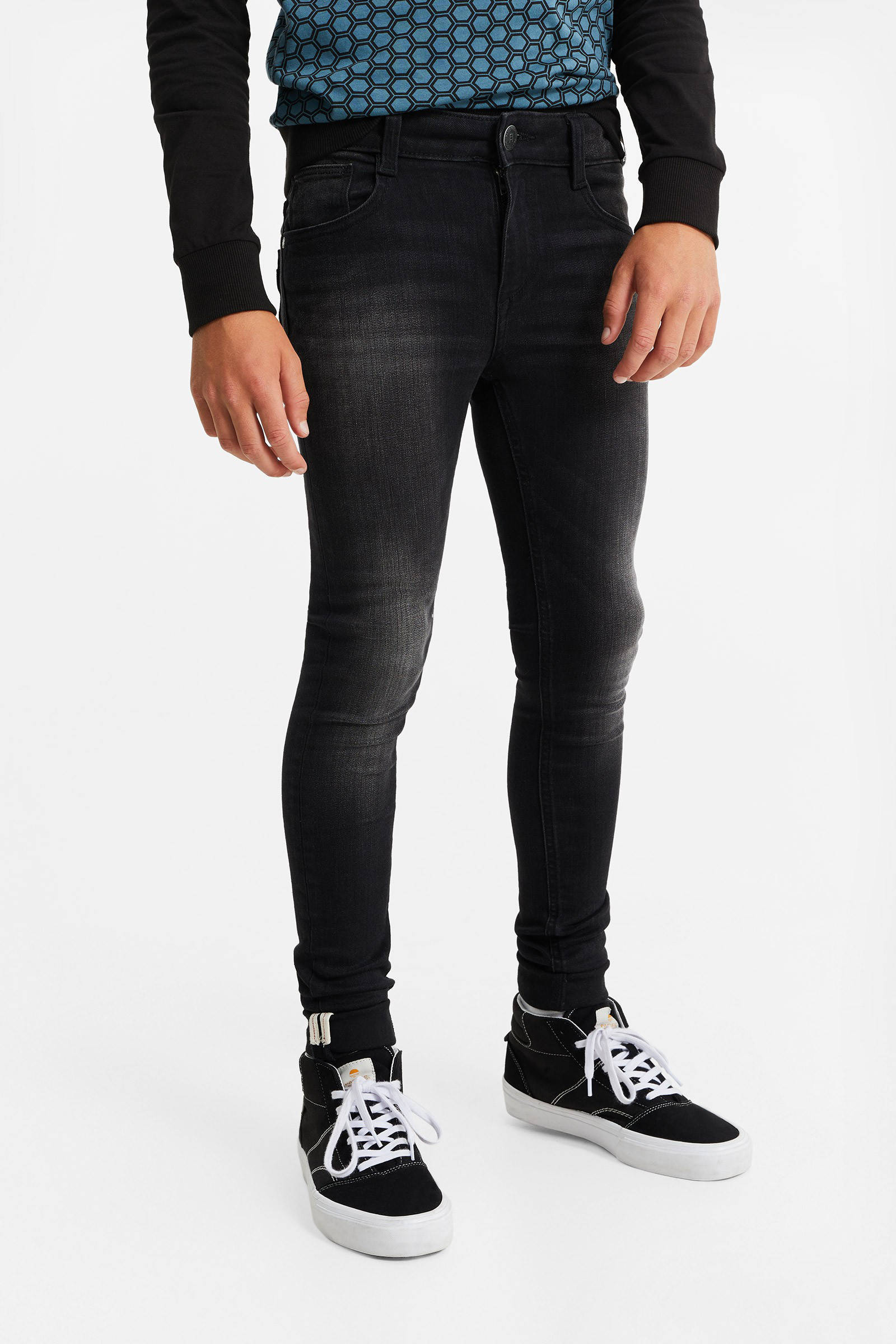WE Fashion Blue Ridge super skinny jeans zwart | wehkamp