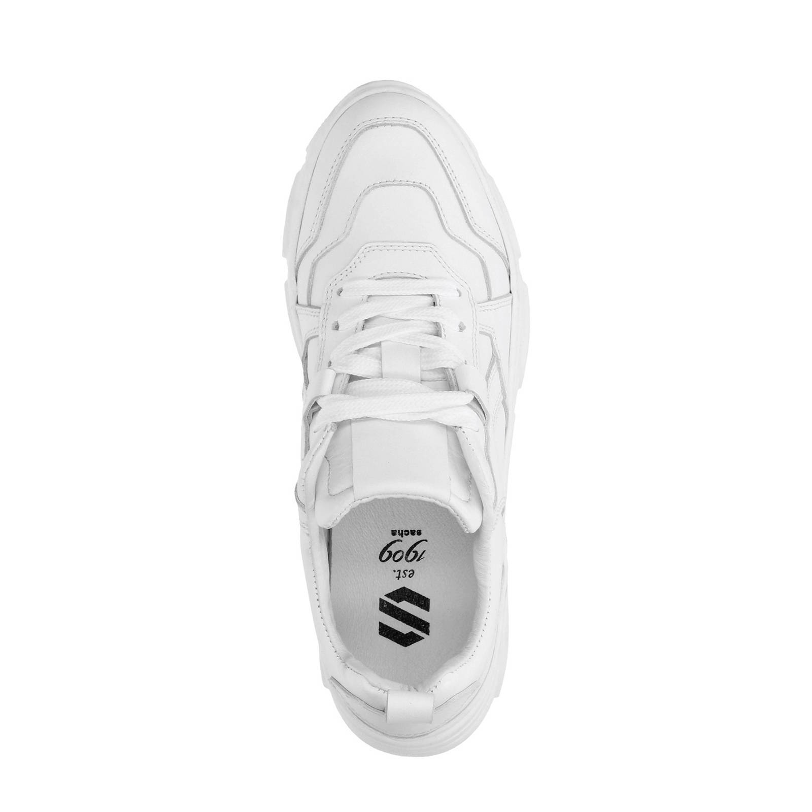 Sacha leren dad sneakers wit | wehkamp