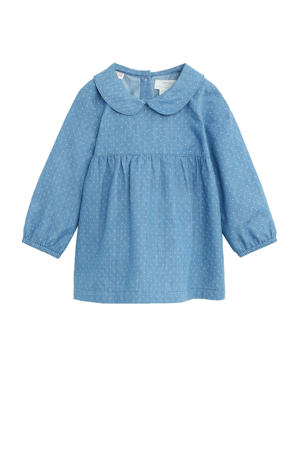 baby jurk met broekje met stipdessin blauw