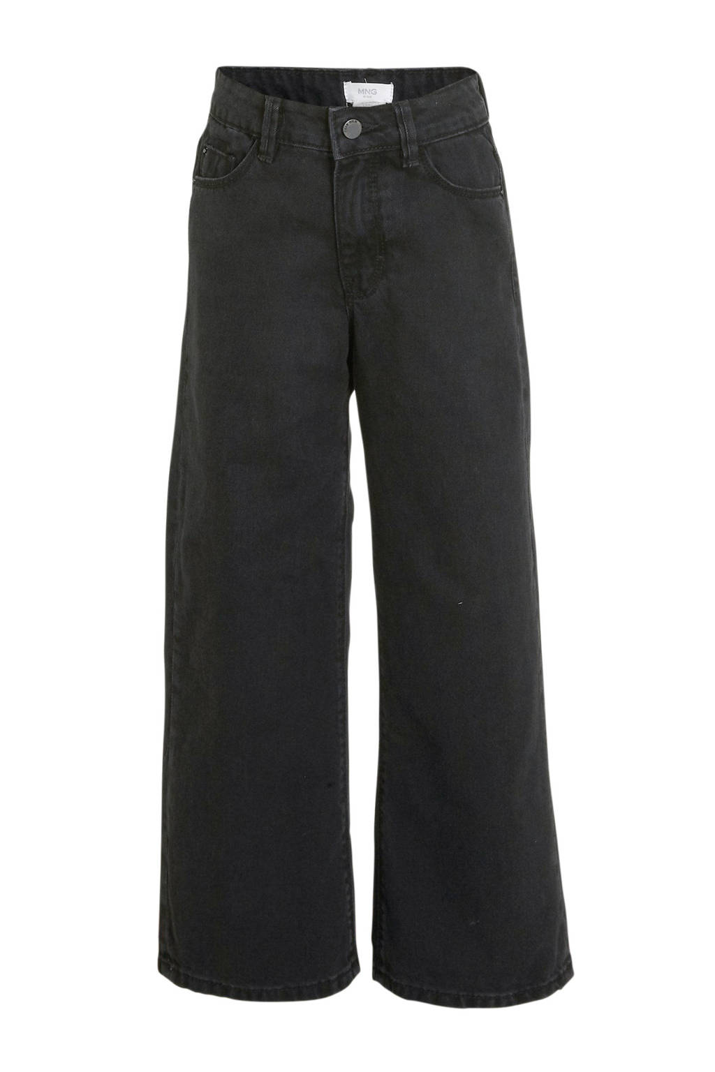 Mango Kids culotte jeans zwart, Zwart