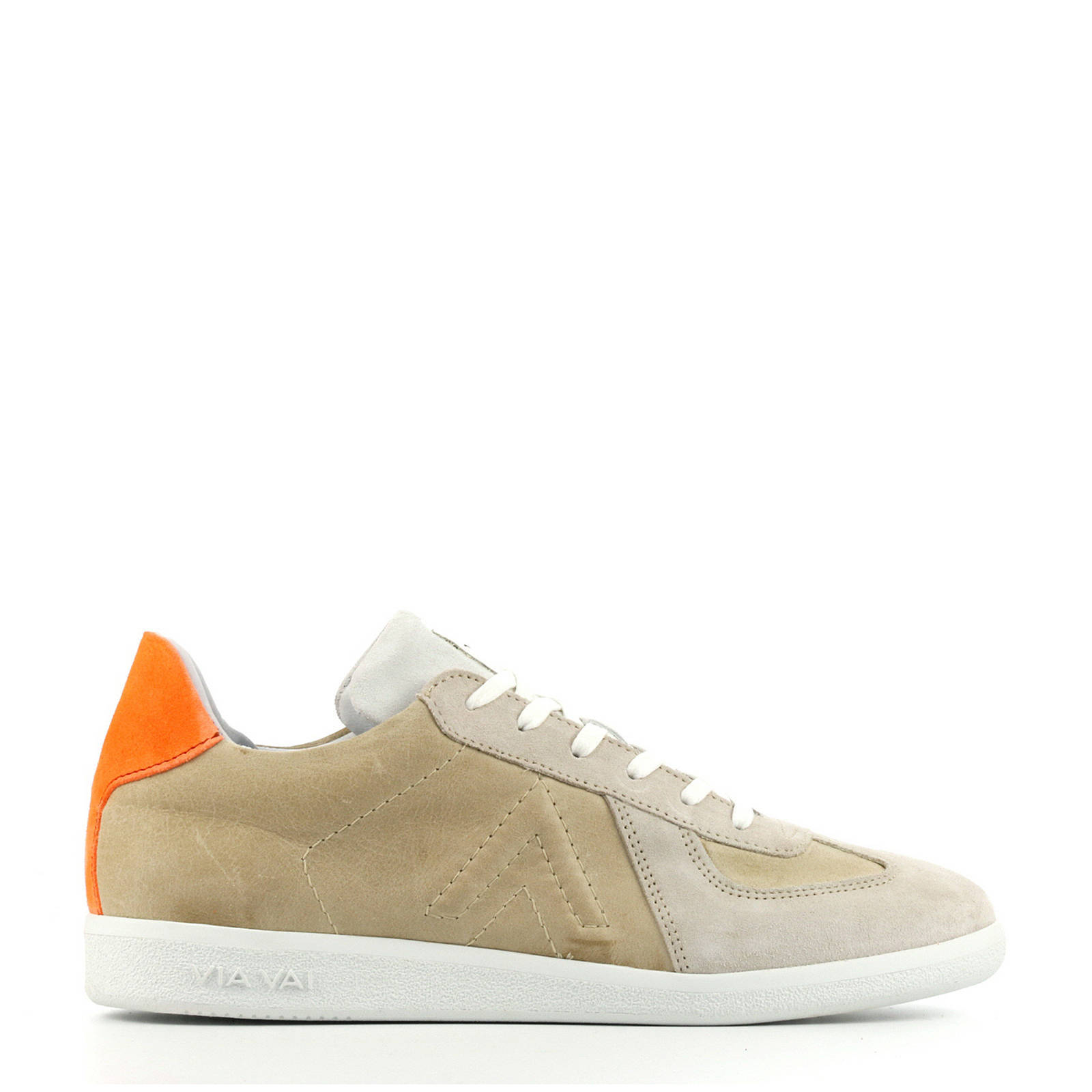 Via Vai 5406011 suède sneakers beige/oranje | wehkamp