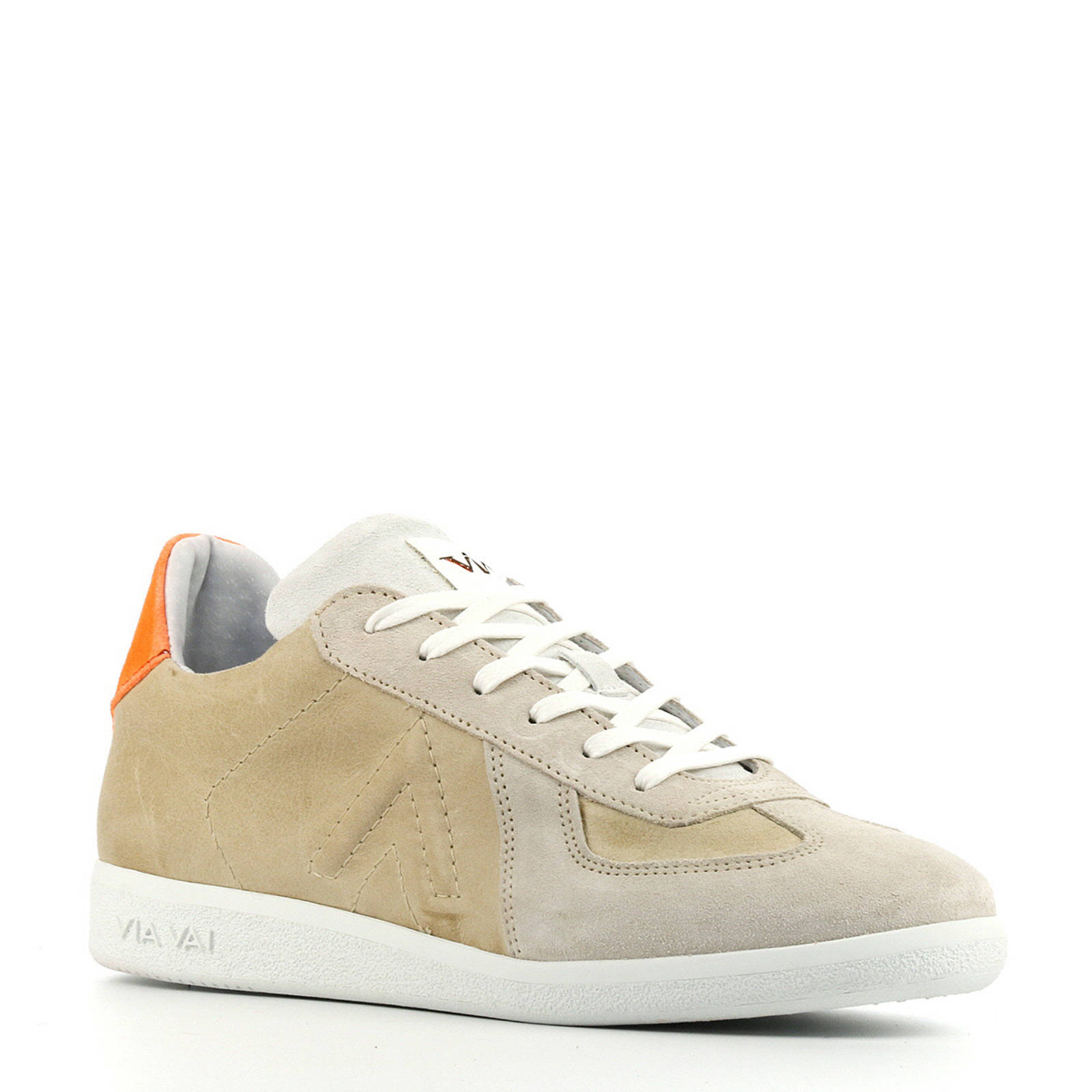 Via Vai 5406011 suède sneakers beige/oranje | wehkamp