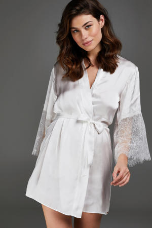 satijnen kimono Lily wit