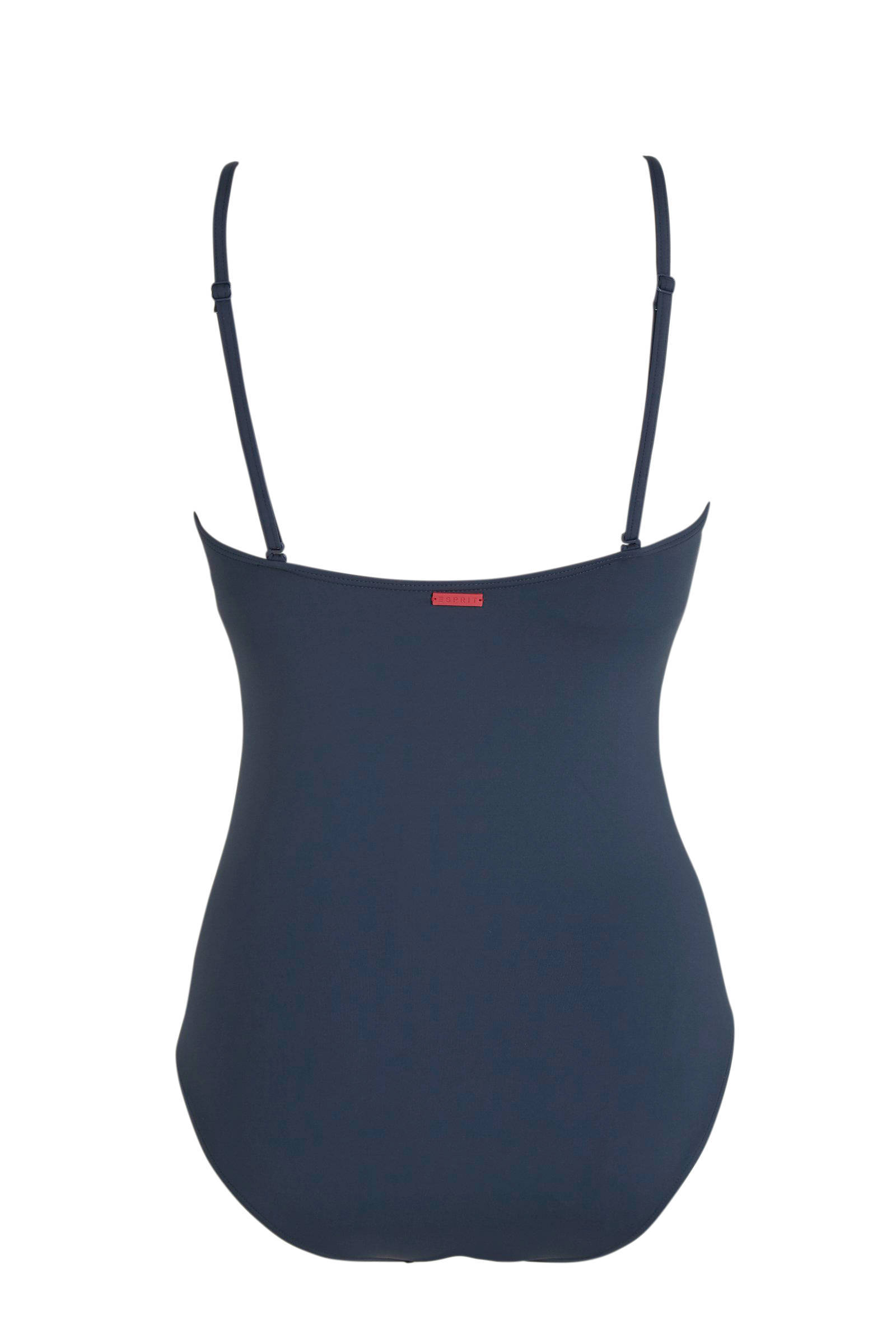 ESPRIT Women Beach badpak met beugel donkerblauw/wit wehkamp