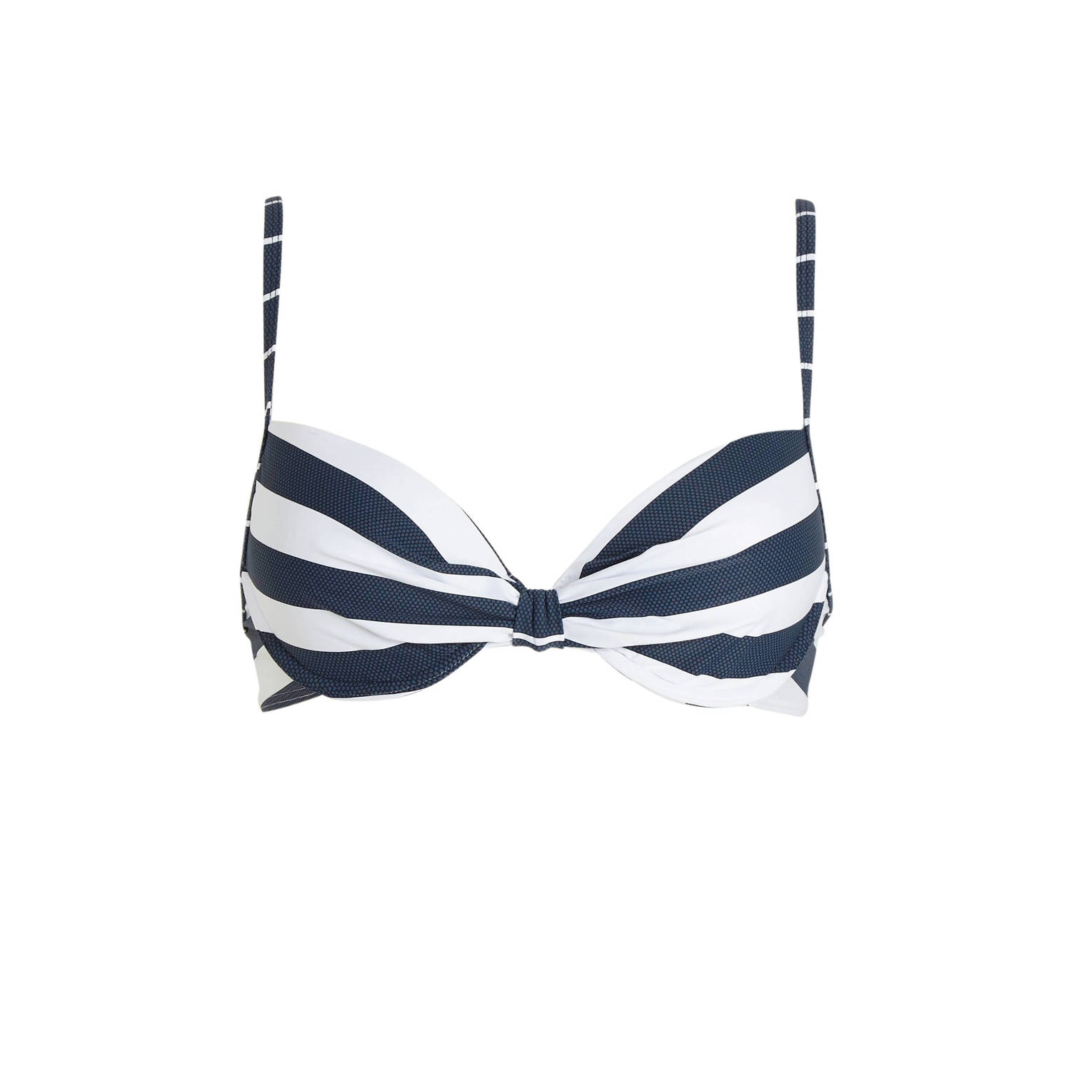 ESPRIT Women Beach voorgevormde gestreepte beugel bikinitop donkerblauw wit