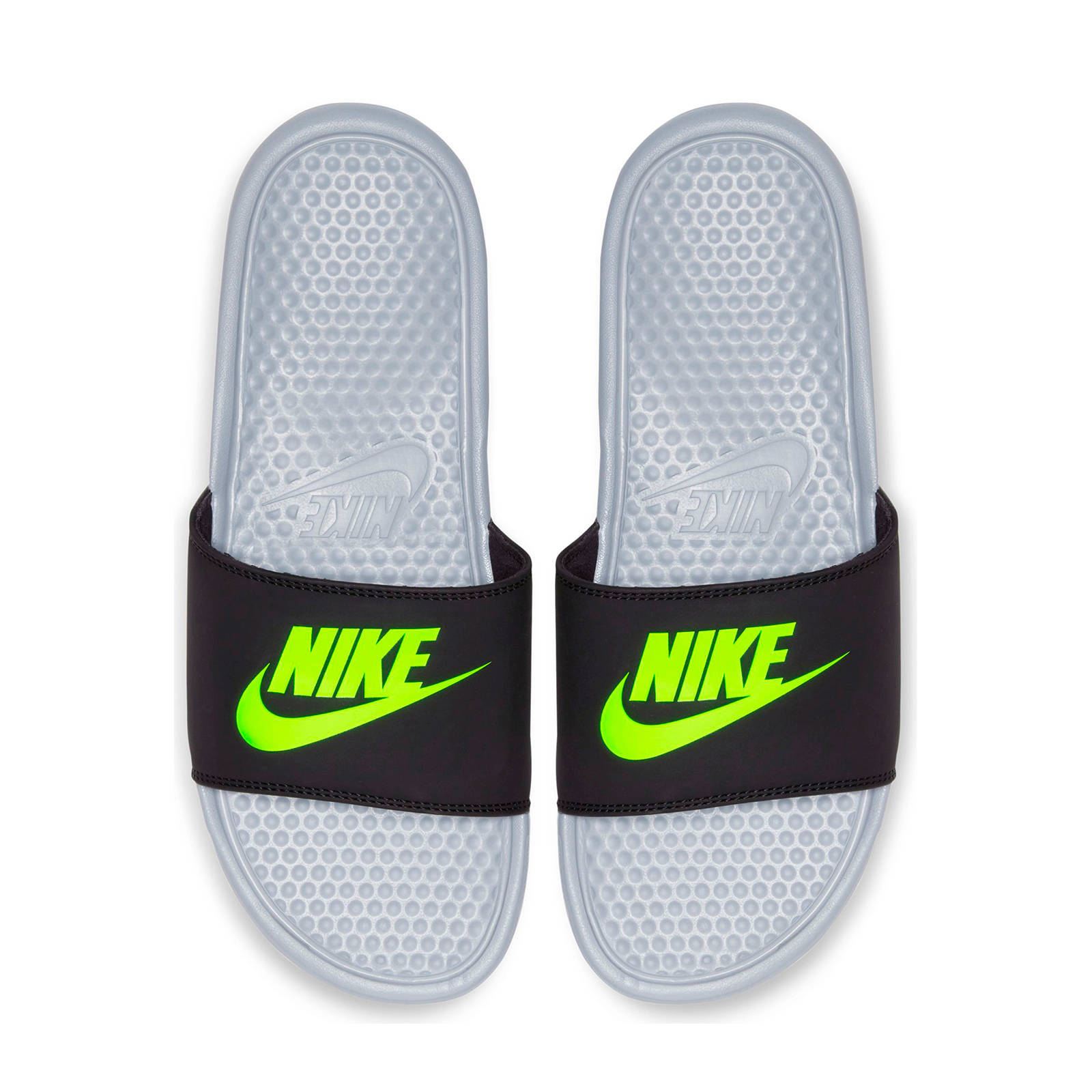 Nike Benassi JDI slippers zwart/neon geel | wehkamp