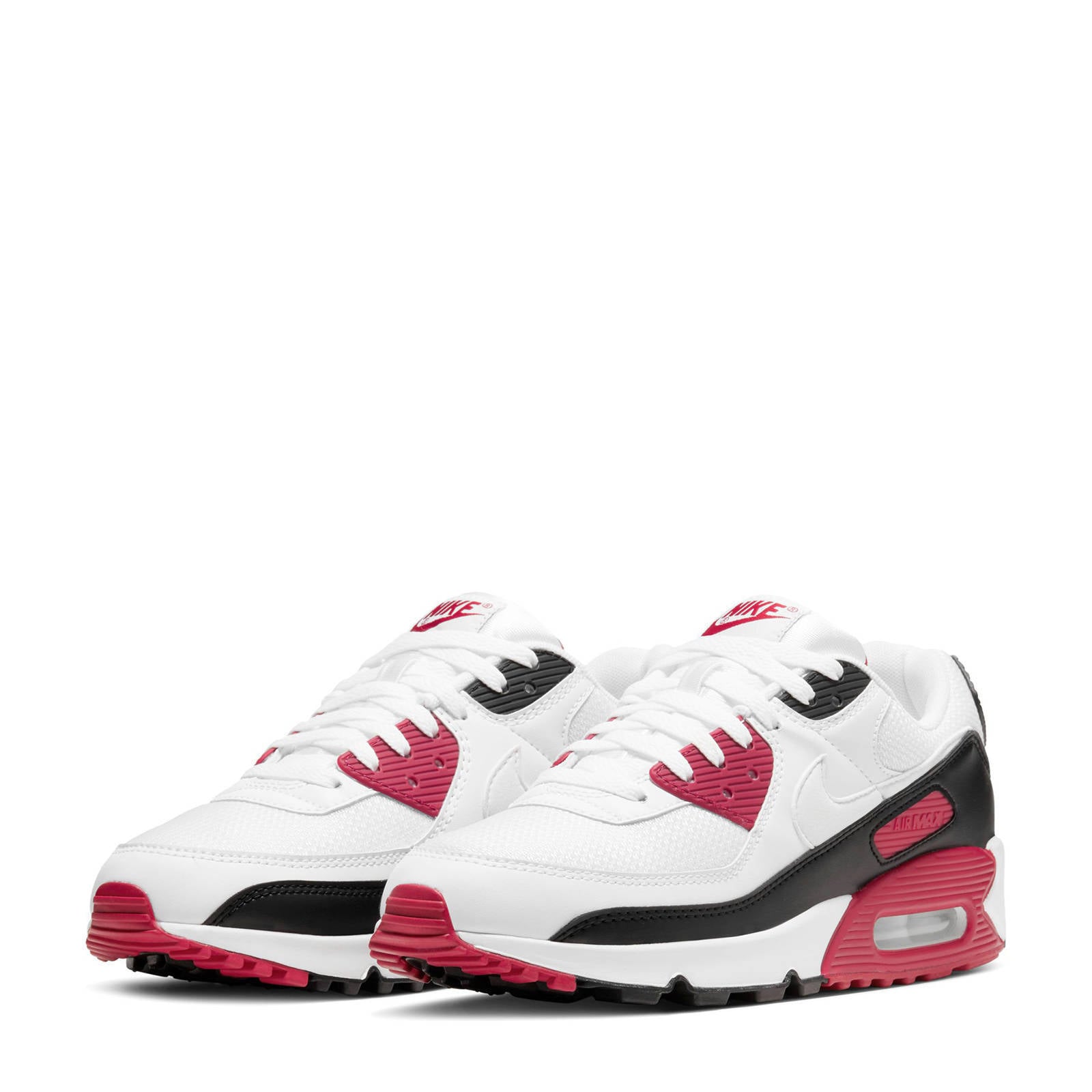 Nike Air Max 90 sneakers wit/zwart/rood | wehkamp