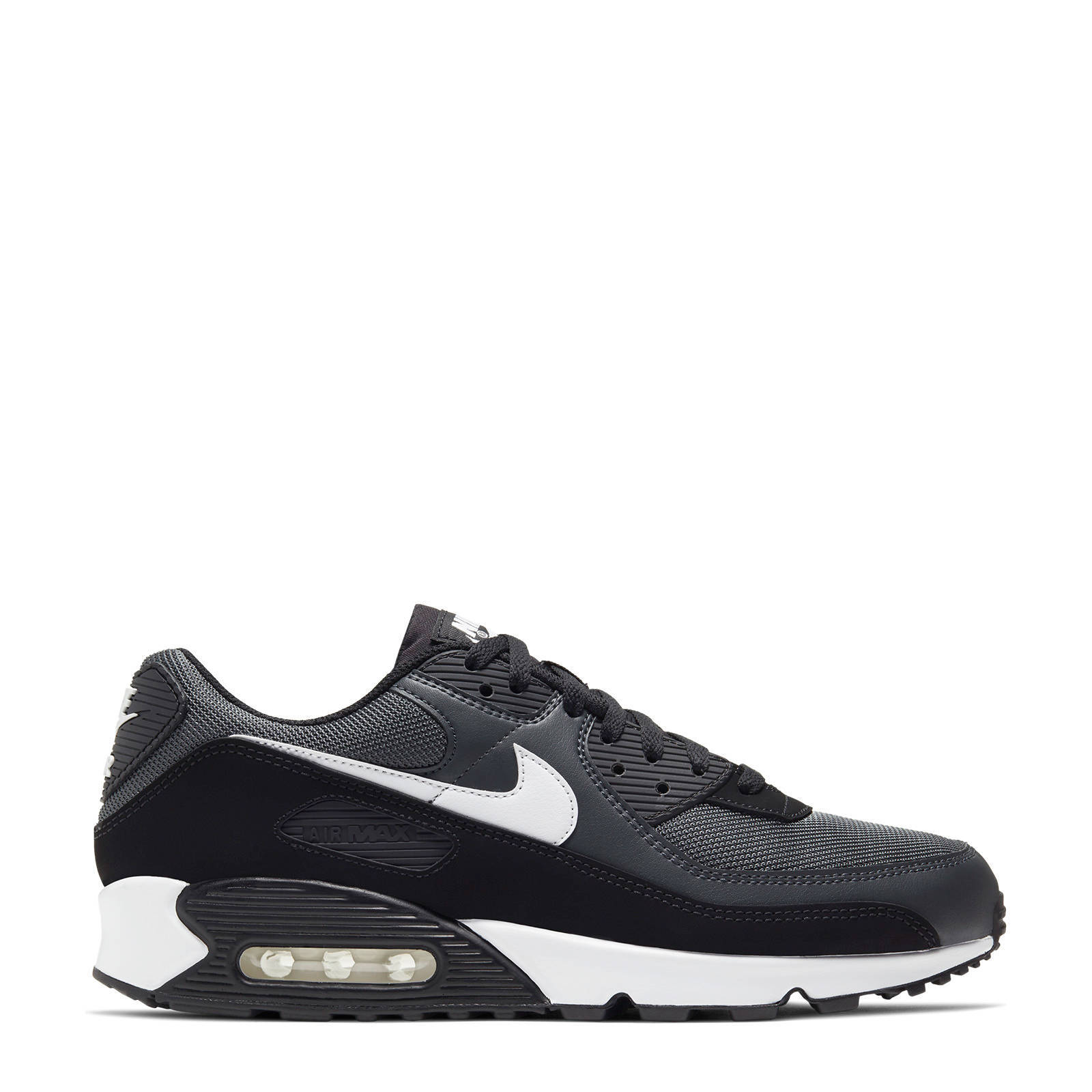 Nike Air Max 90 sneakers antraciet/zwart/wit | wehkamp