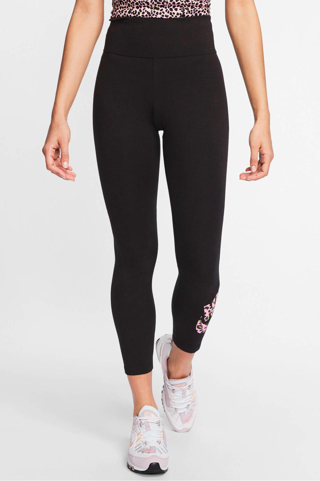 Nike 7/8 legging zwart/roze wehkamp