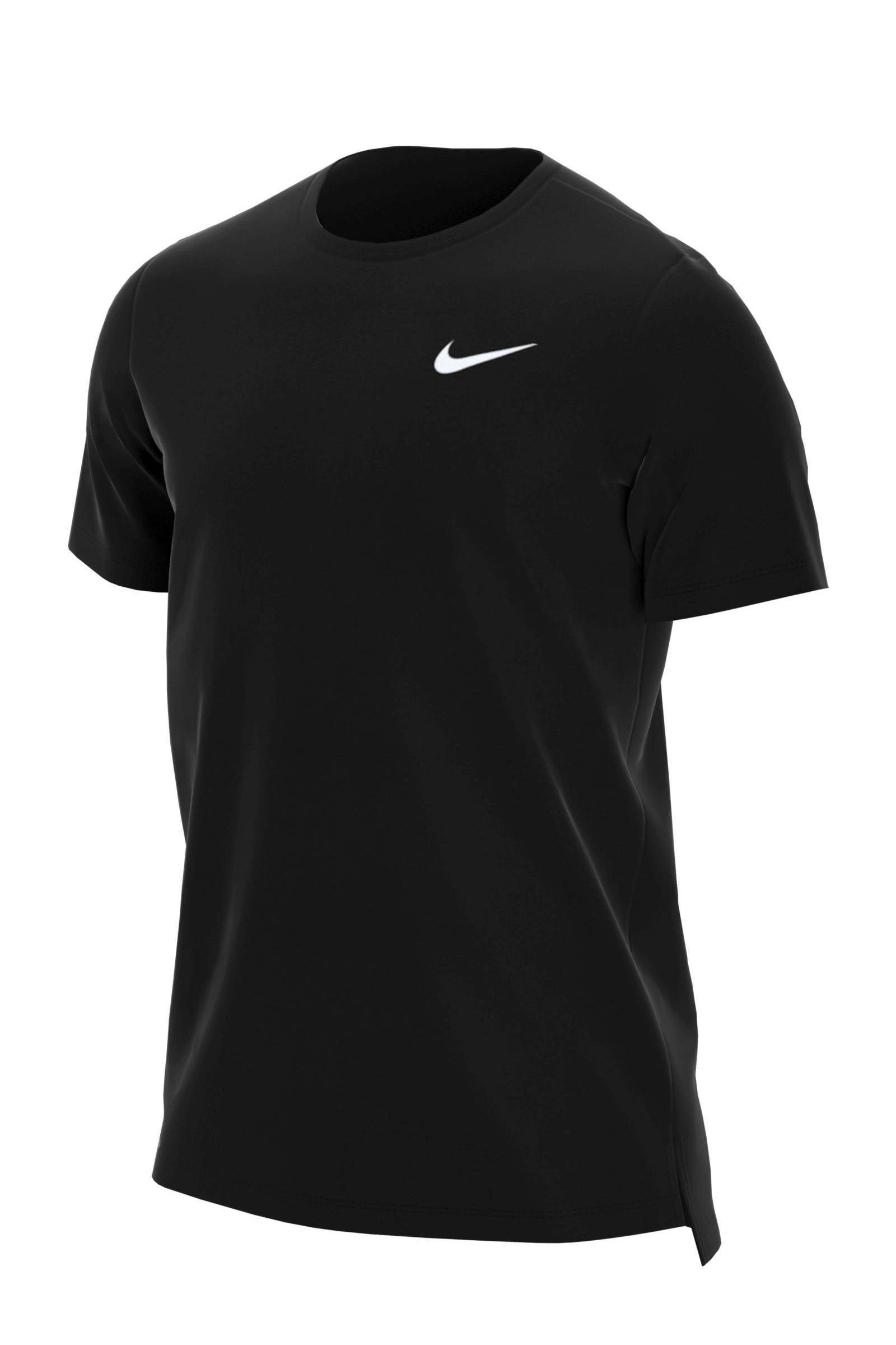 Nike M NSW CE SS Knit Top SNL heren sportshirt zwart van tennis shirts