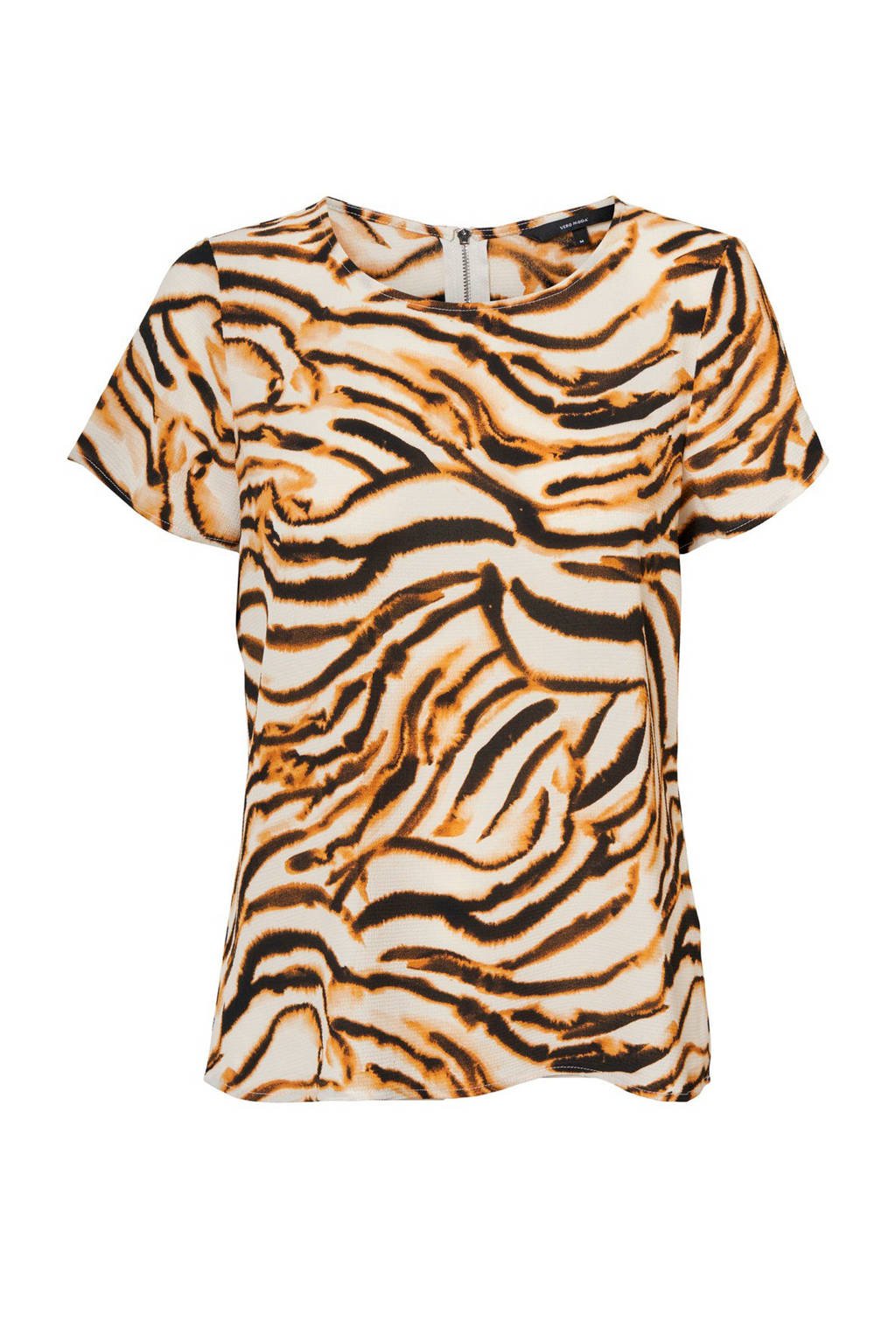 VERO MODA T-shirt met zebraprint bruin, Bruin