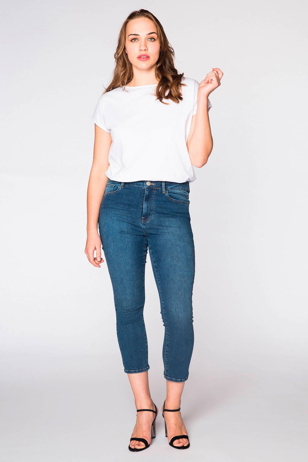 YOEK high waist skinny capri jeans Denise lichtblauw