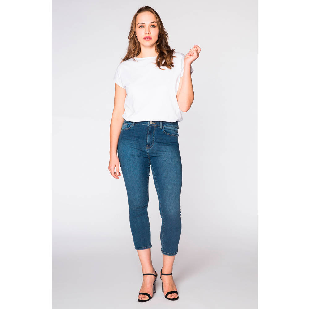 YOEK high waist skinny capri jeans Denise lichtblauw