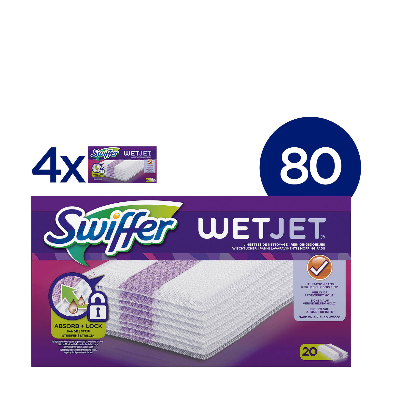 Swiffer Wetjet Dweilsysteem Navulling Reinigingsdoekjes 4x20 Stuks Wehkamp