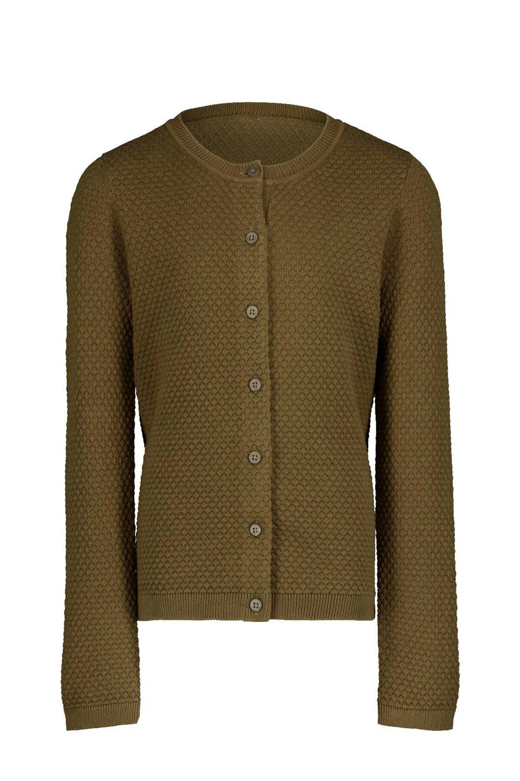 HEMA gebreid vest Charly met biologisch katoen donkergroen wehkamp