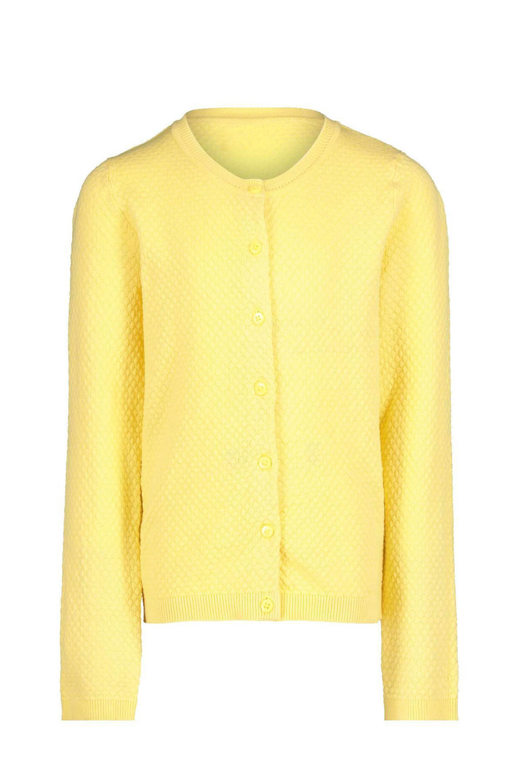 HEMA gebreid vest Charly met biologisch katoen geel wehkamp