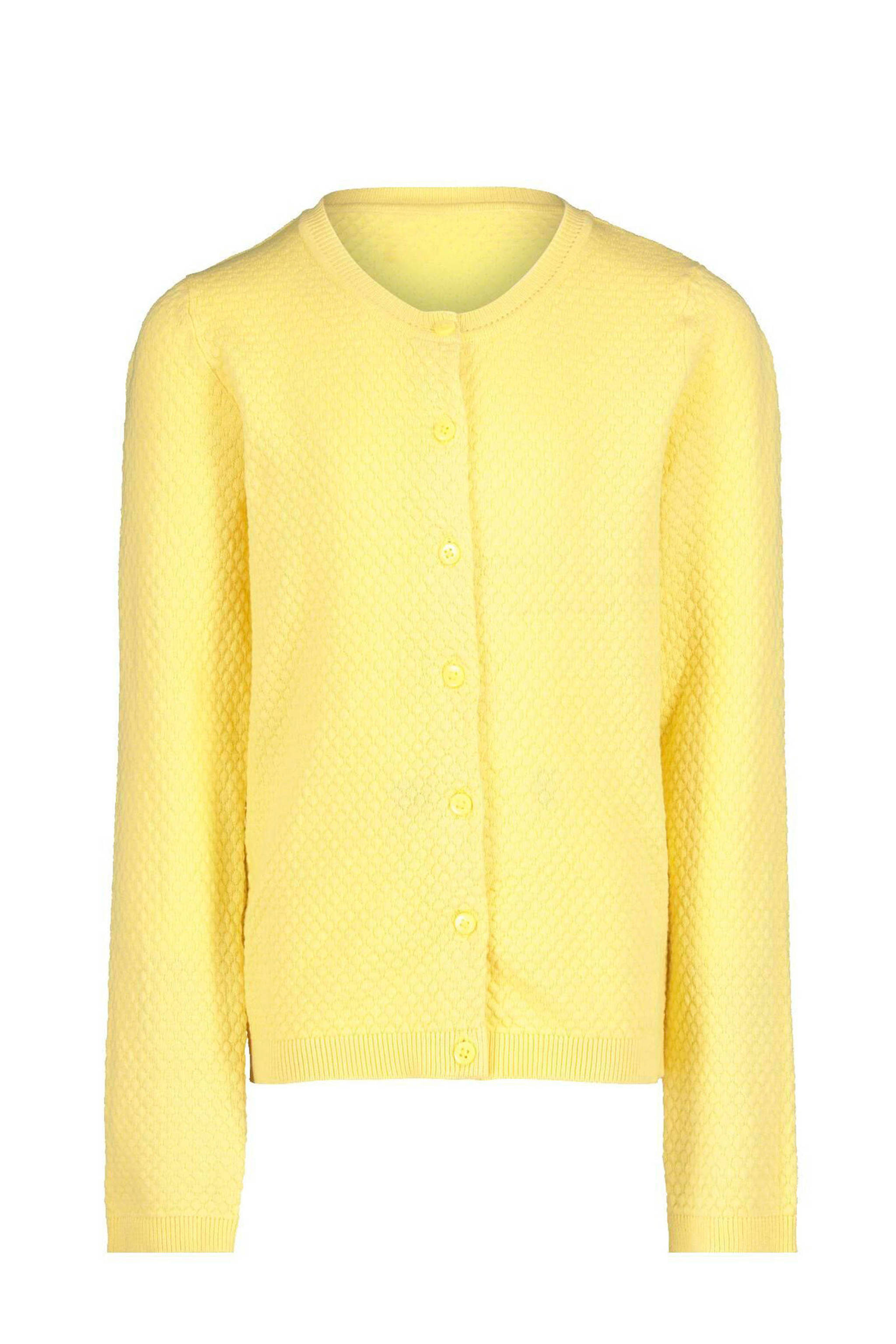 HEMA gebreid vest Charly met biologisch katoen geel wehkamp