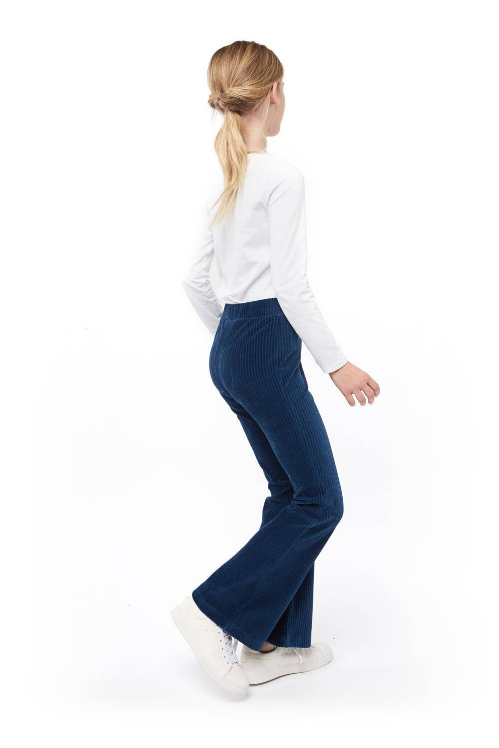 HEMA corduroy flared broek Wani blauw | wehkamp