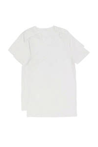 HEMA T-shirt (set van 2) wit, Wit