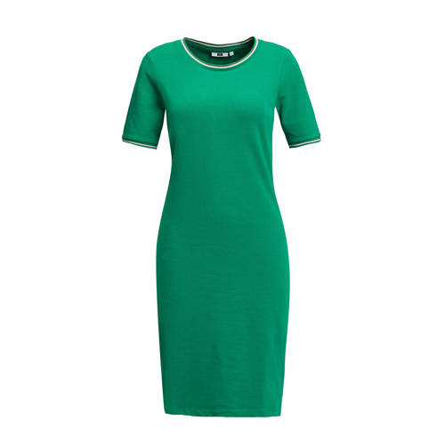 WE Fashion jersey jurk met biologisch katoen groen WE Fashion jersey jurk met biologisch katoen groen