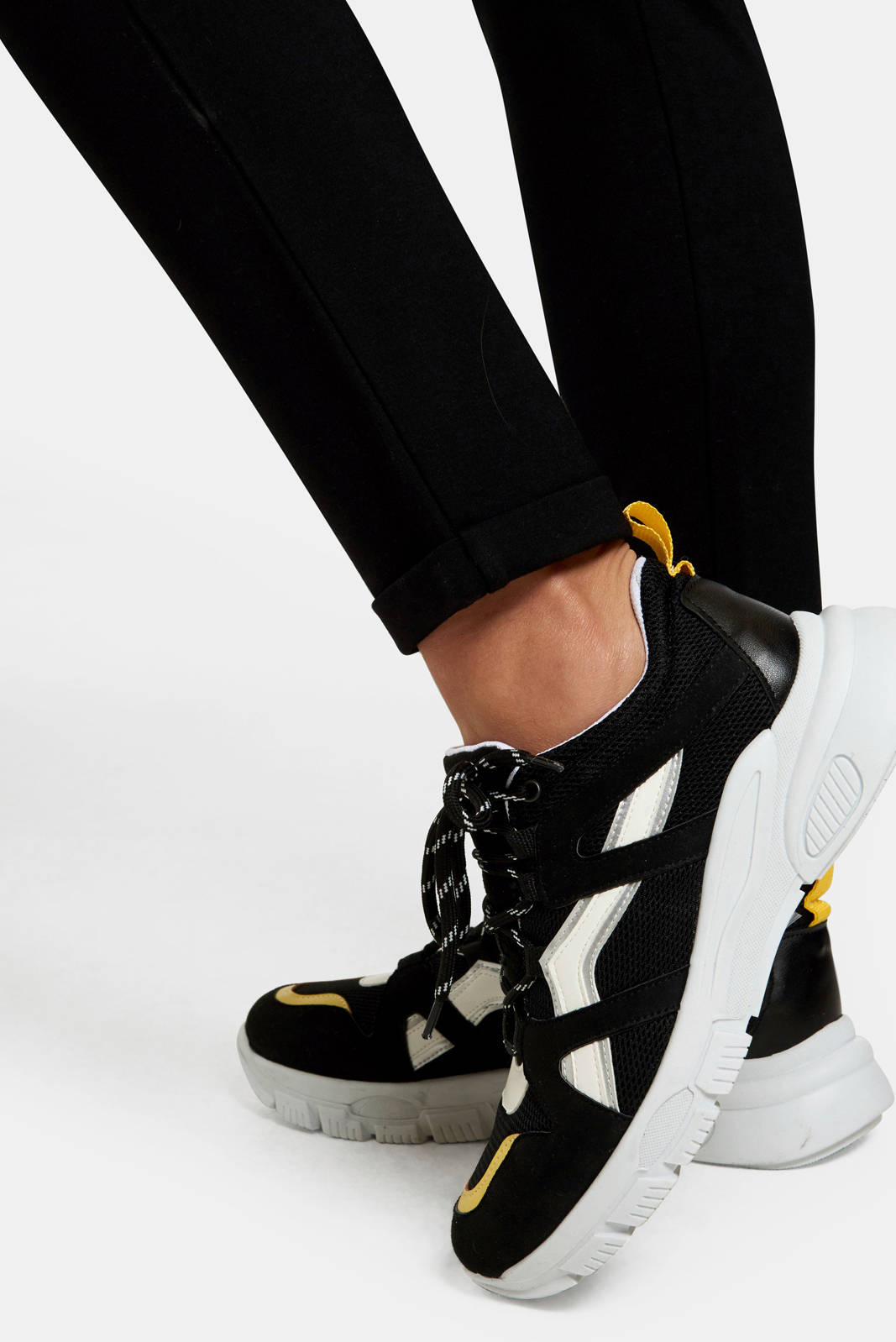 Shoeby Refill Mary sneakers zwart/geel | wehkamp