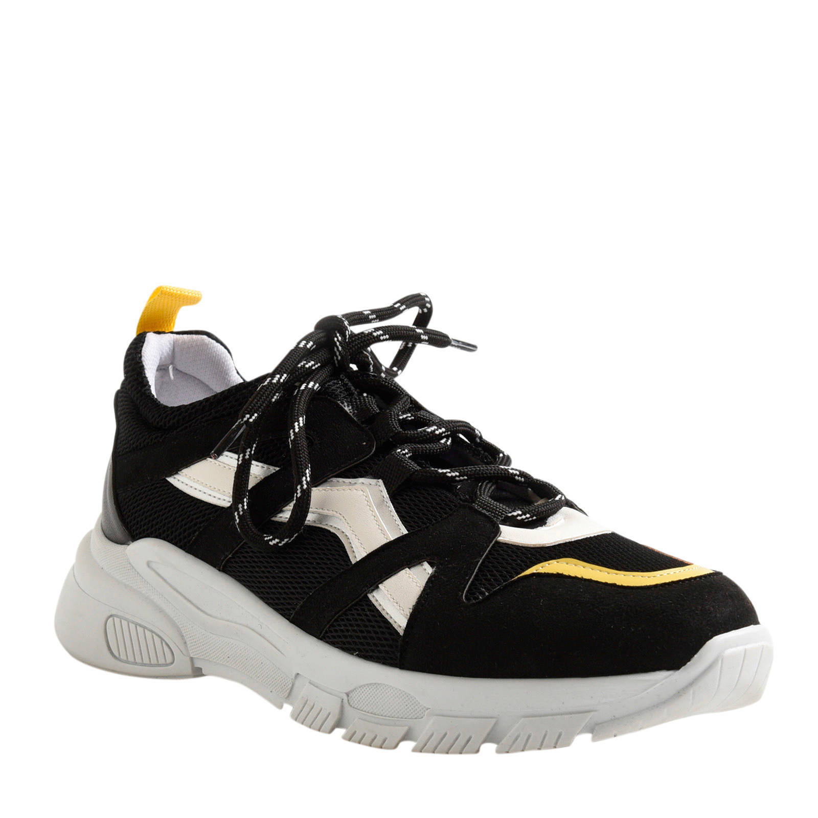 Shoeby Mary sneakers zwart/geel | wehkamp