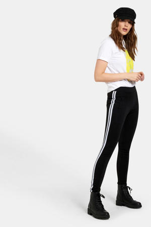 legging met zijstreep zwart