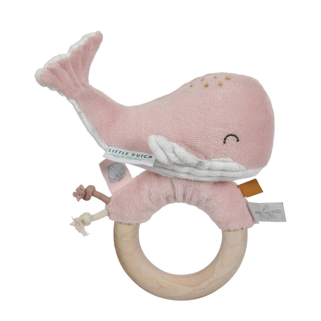 Little Dutch walvis houten ringrammelaar, Roze