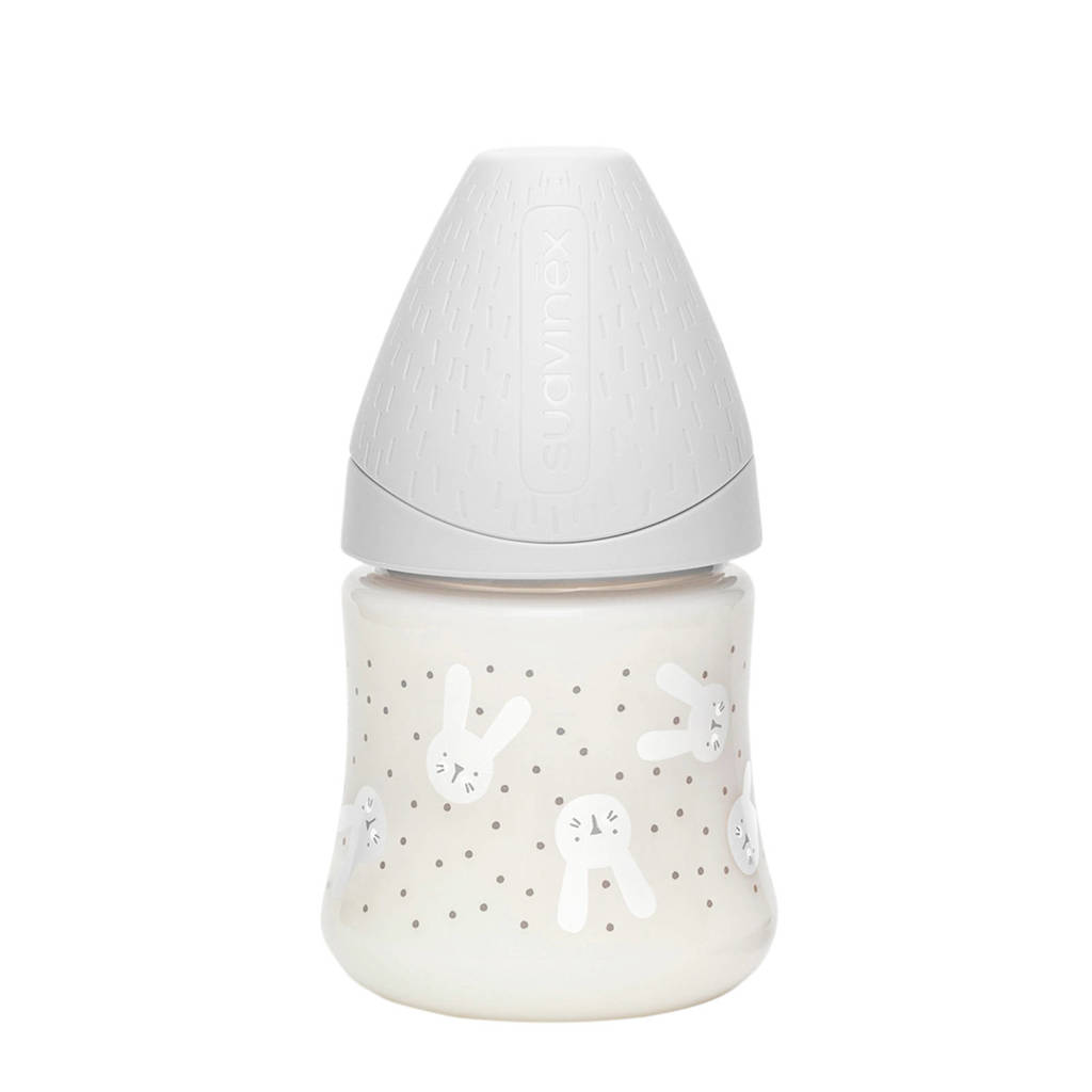 Suavinex Hygge fles 150 ml 0 mnd Rabbits grijs, Grijs
