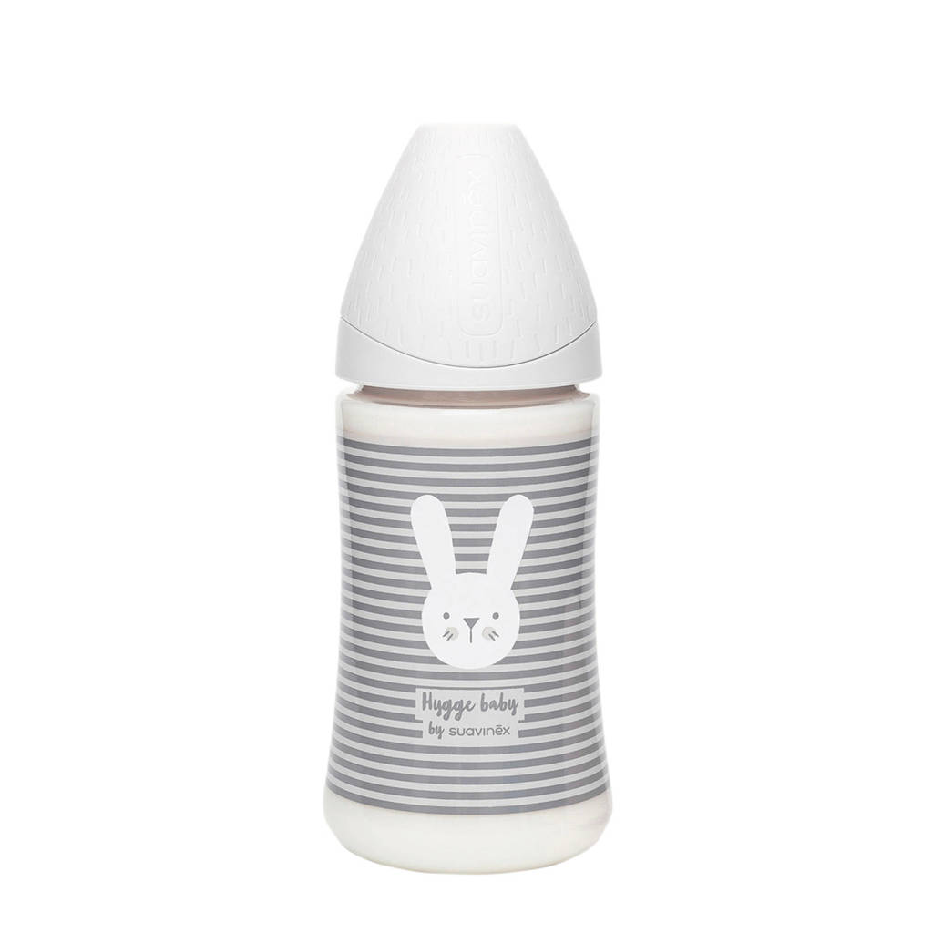 Suavinex Hygge fles 270 ml 0 mnd Lines Grey, Grijs