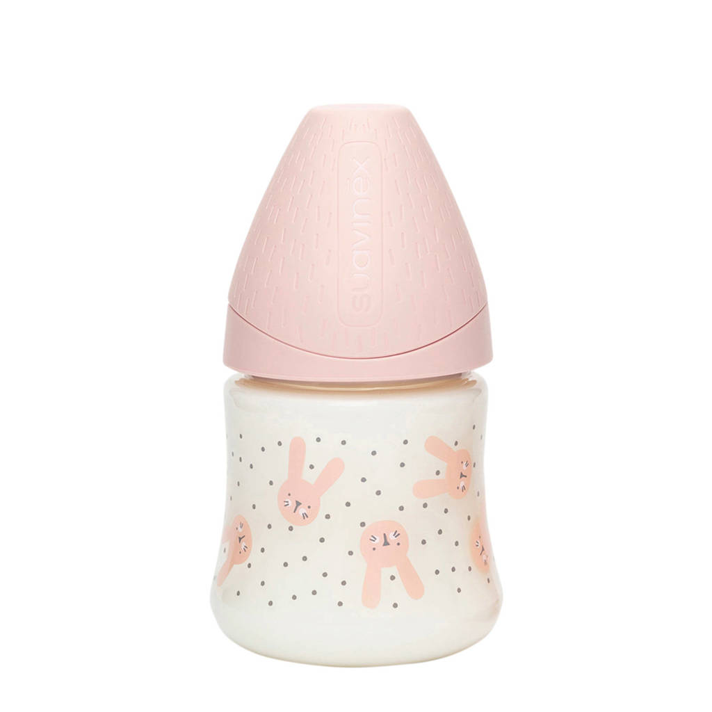 Suavinex Hygge fles 150 ml 0 mnd Rabbits Pink