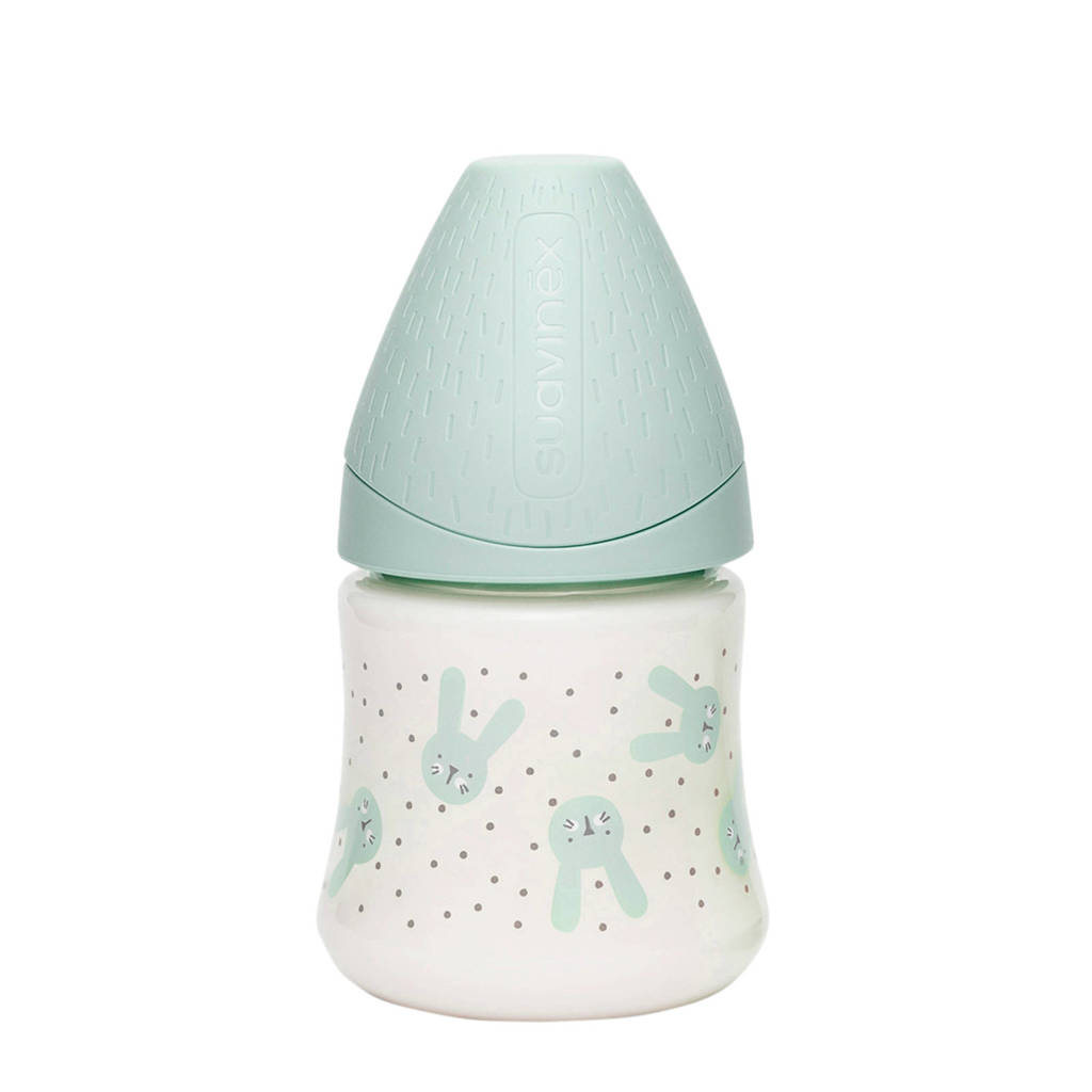 Suavinex Hygge fles 150 ml 0 mnd Rabbits groen, Groen