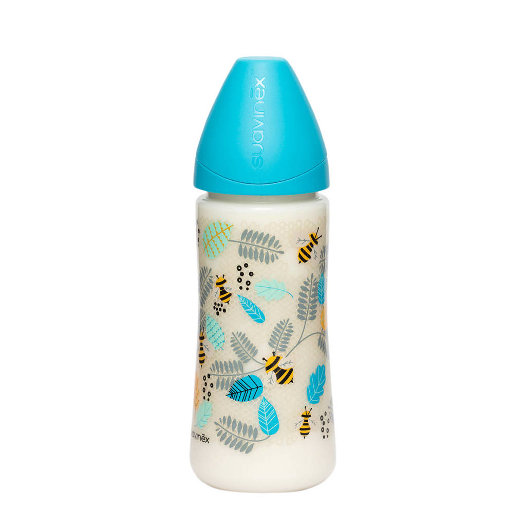 Suavinex Fusion fles 360 ml Bee blauw, Blauw