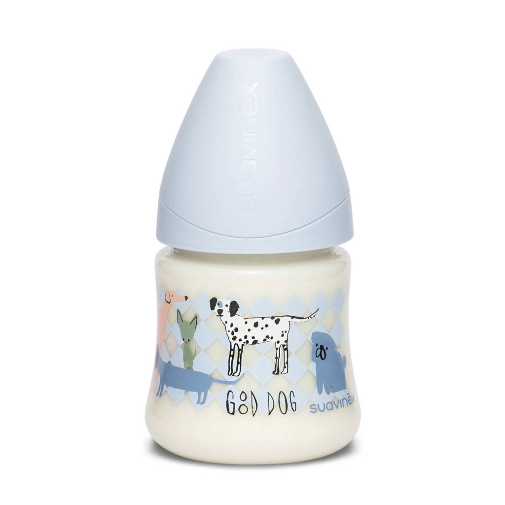 Suavinex Fusion fles 150 ml Dog blauw, Blauw